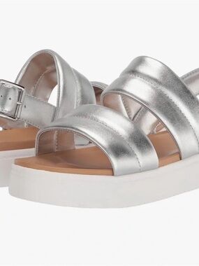 UGG Silver Metallic Platform Sandals